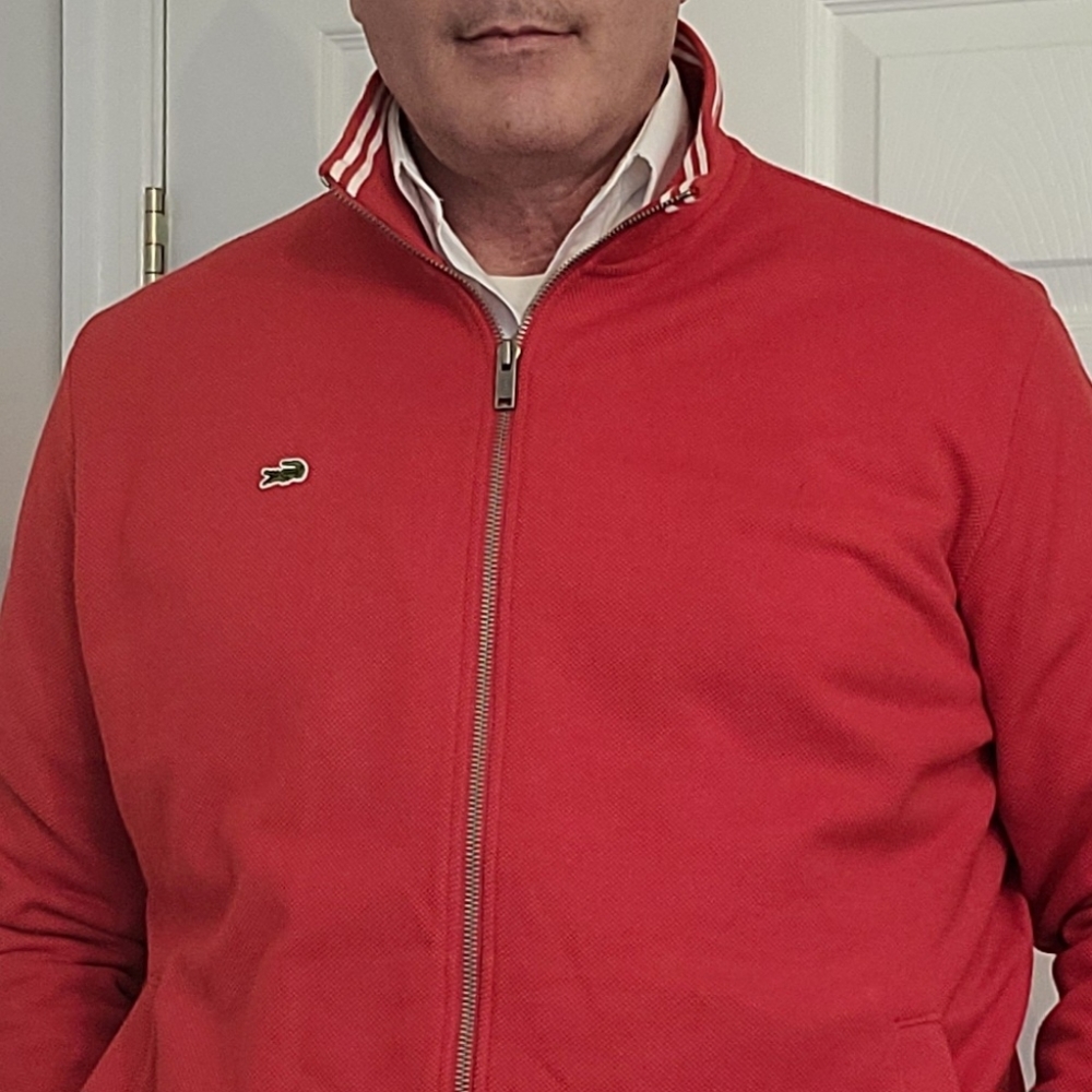 Lacoste red XL light weight jacket.